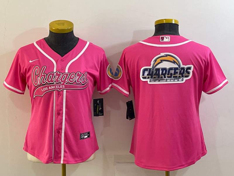 Womens NFL San Diego Chargers Joint-design Pink Jersey