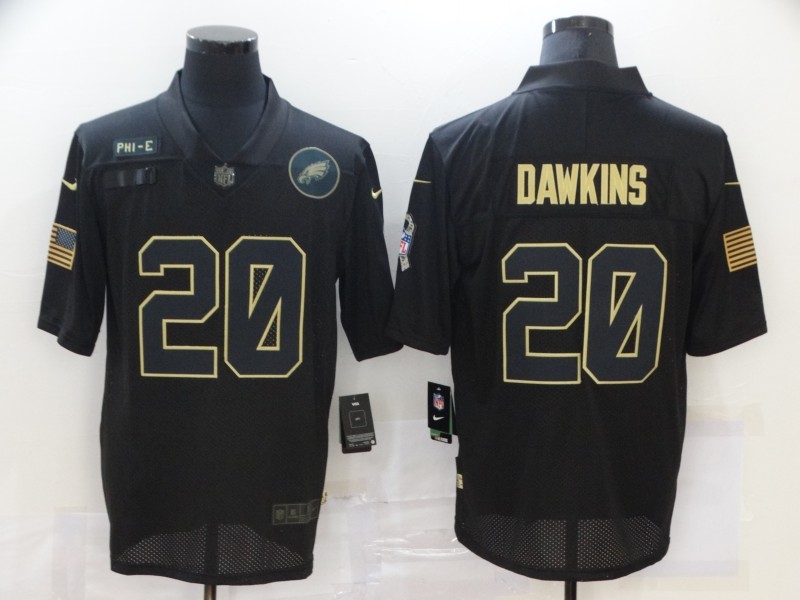 NFL Philadelphia Eagles #20 Dawkins Salute to Service Black Jersey