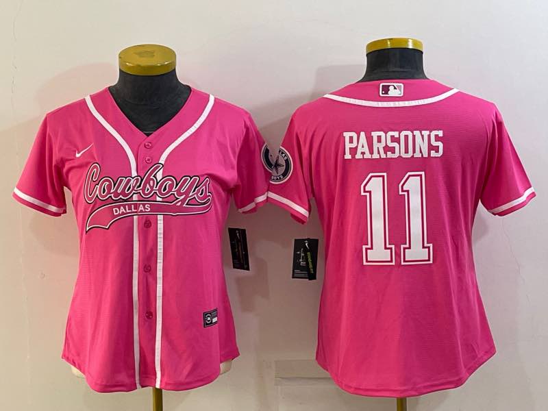 Womens NFL Dallas Cowboys #11 Parsons Joint-design Pink Jersey