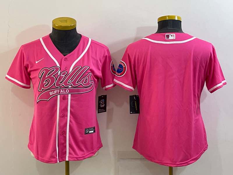 Womens NFL Buffalo Bills Blank Joint-design Pink Jersey