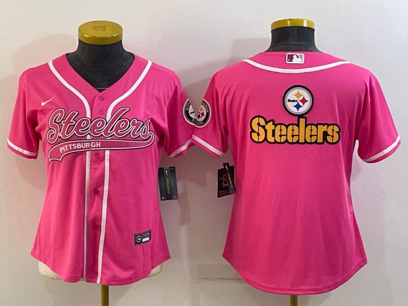 Womens NFL Pittsburgh Steelers Joint-design Pink Jersey