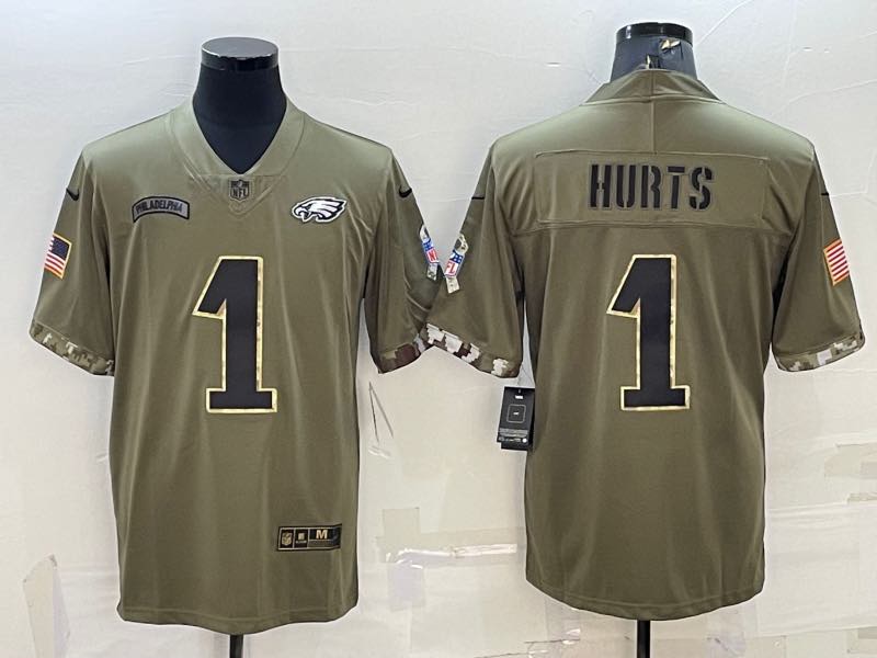 NFL Philadelphia Eagles #1 Hurts Salute to Service Limited Jersey