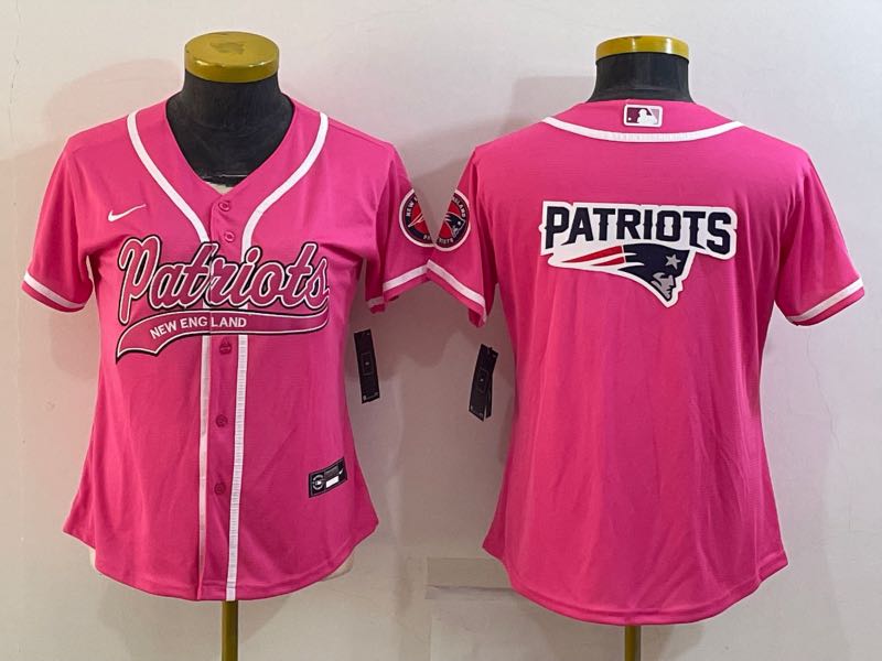 Womens NFL New England Patriots Joint-design Pink Jersey