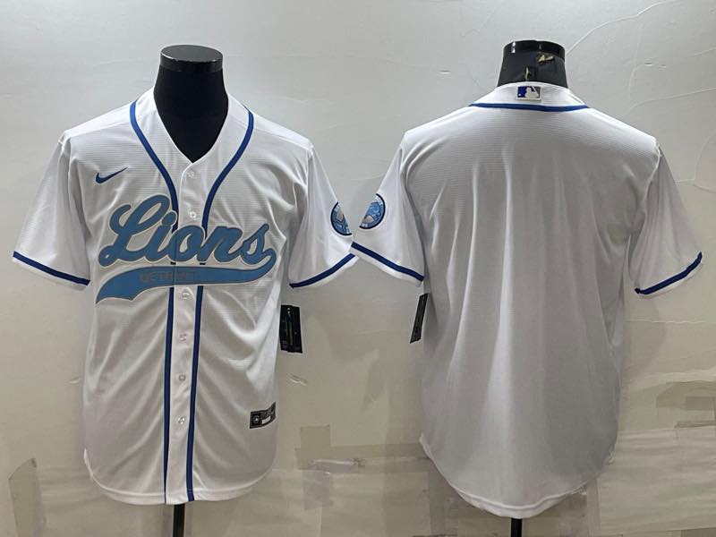 NFL Detroit Lions Blank White Joint-designed Jersey