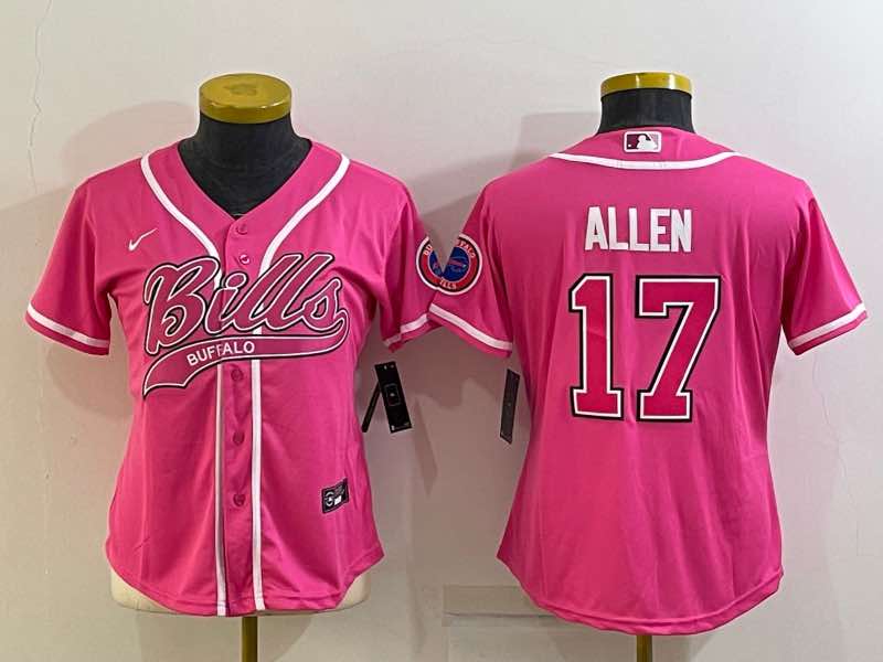 Womens NFL Buffalo Bills #17 Allen Joint-designed Pink Jersey