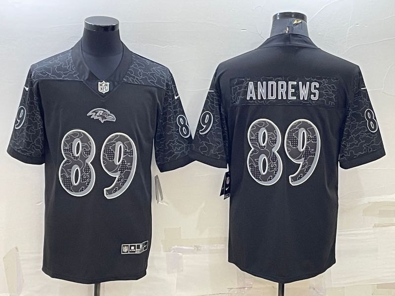 NFL Baltimore Ravens #89 Andrews Black Jersey