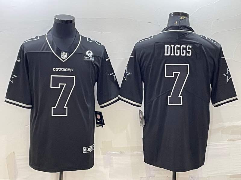 NFL Dallas Cowboys #7 Diggs Black Shadow Limited Jersey  