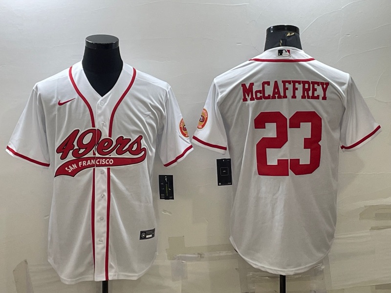 NFL San Francisco 49ers #23 McCaffrey Joint-design White Jersey