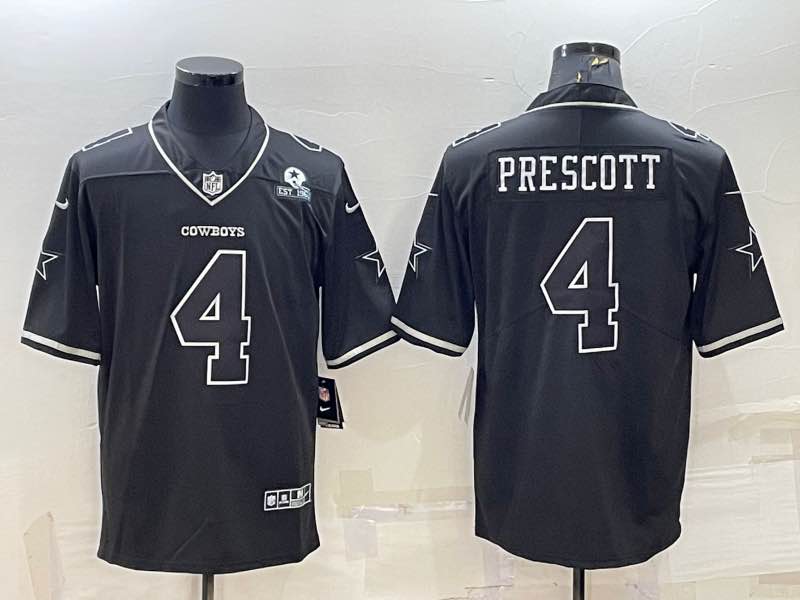 NFL Dallas Cowboys #4 Prescott Black Shadow Limited Jersey  