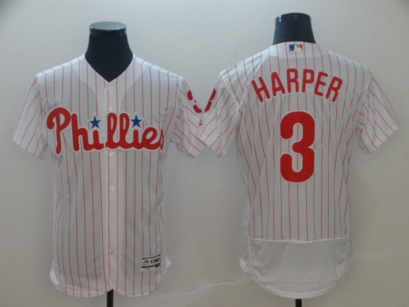 MLB Philadelphia Phillies #3 Harper White Elite Jersey