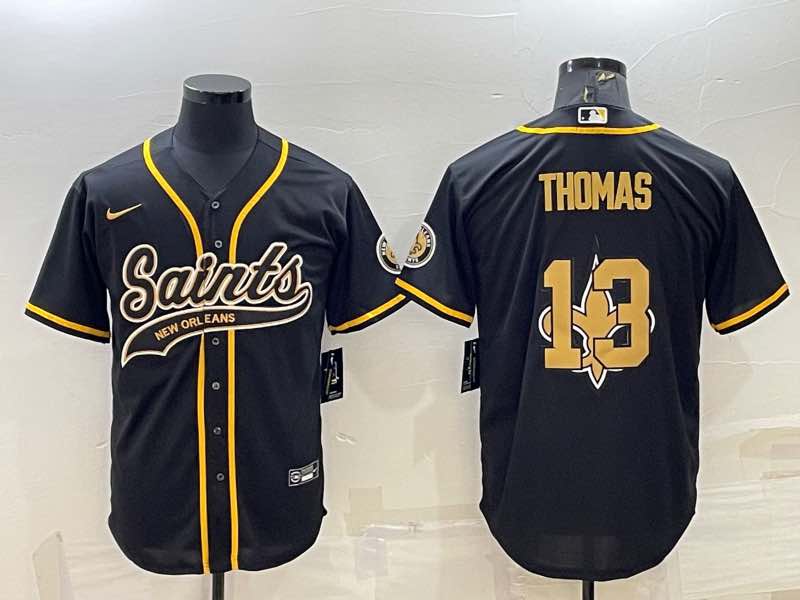 NFL New Orleans Saints #13 Thomas Joint-design Black Jersey