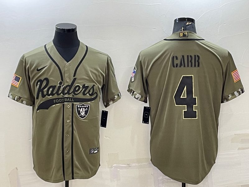 NFL Oakland Raiders #4 Carr Salute to Service Joint-designed Jersey