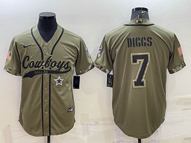 NFL Dallas Cowboys #7 Diggs Salute to Service Joint-designed Jersey
