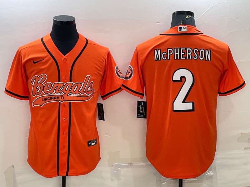 NFL Cincinati Bengals #2 McPherson Joint-designed Orange Jersey