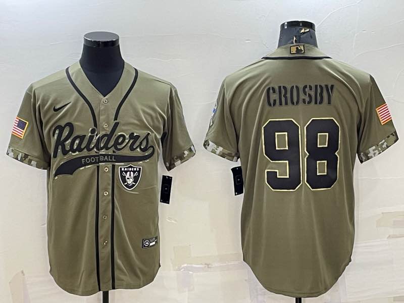 NFL Oakland Raiders #98 Crosby Salute to Service Joint-designed Jersey