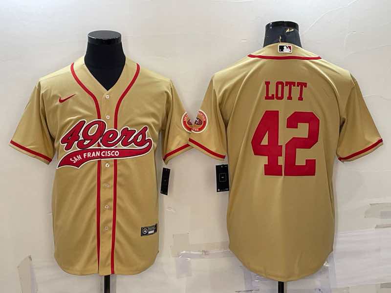 NFL San Francisco 49ers #42 Lott Joint-design Yellow Jersey