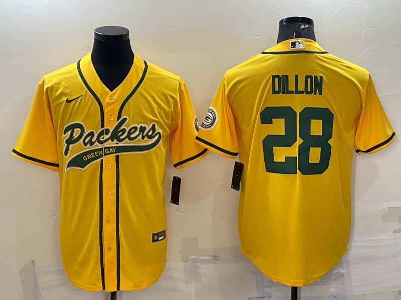 NFL Green Bay Packers #28 Dillon Yellow Joint-design Jersey