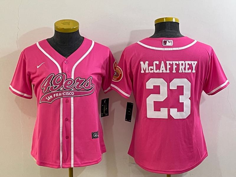 Womens NFL San Francisco 49ers #23 McCaffrey Joint-designed Pink Jersey