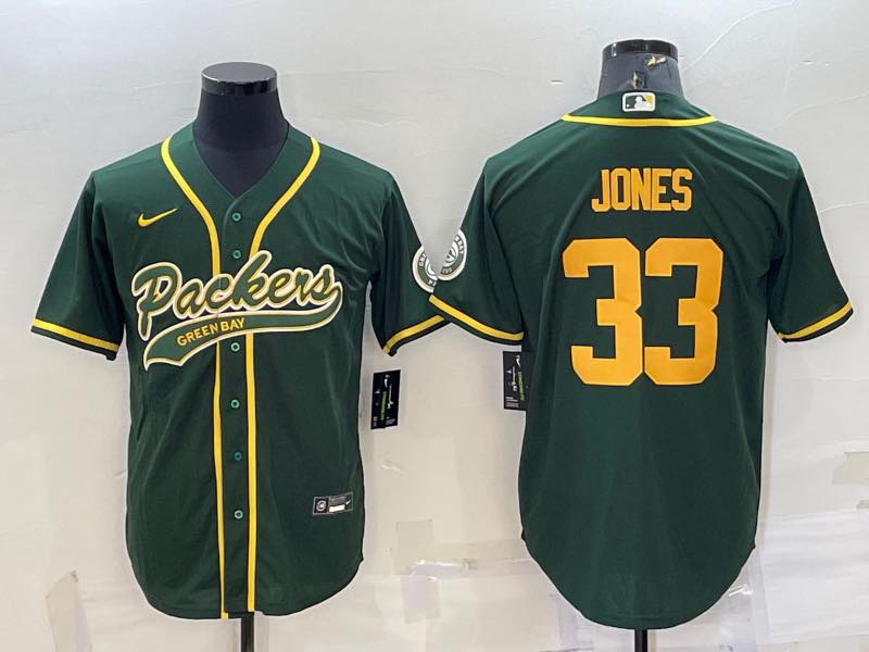 NFL Green Bay Packers #33 Jones Green Joint-design Jersey