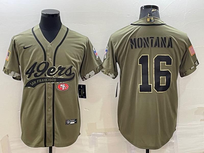 NFL San Francisco 49ers #16 Montana Salute to Service Joint-designed Jersey