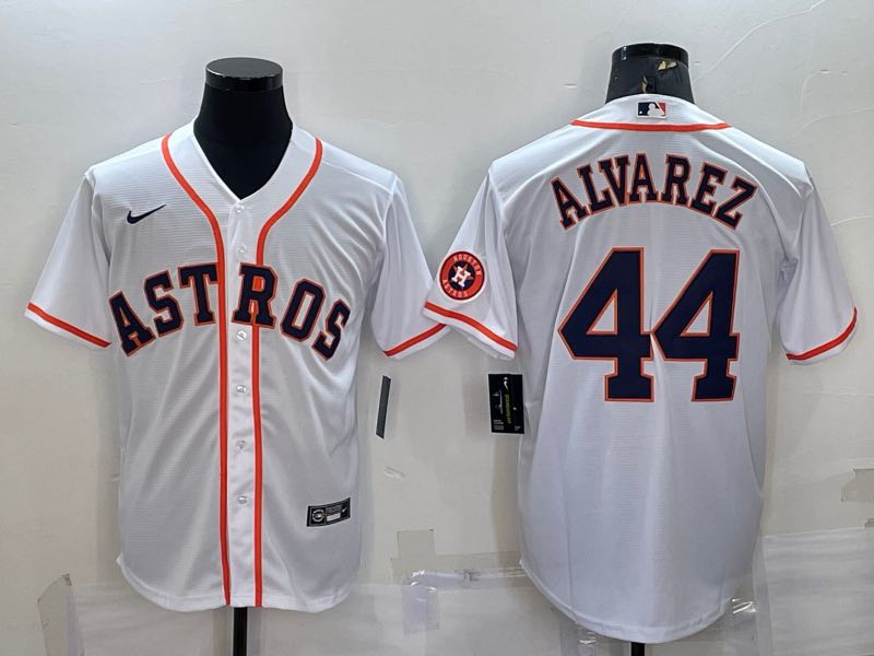 MLB Houston Astros #44 Alvarez  White Game Jersey