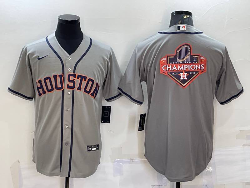 MLB Houston Astros Champions Grey Game Jersey