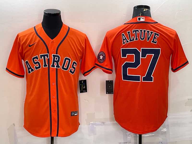 MLB Houston Astros #27 Altuve  Orange Game Jersey