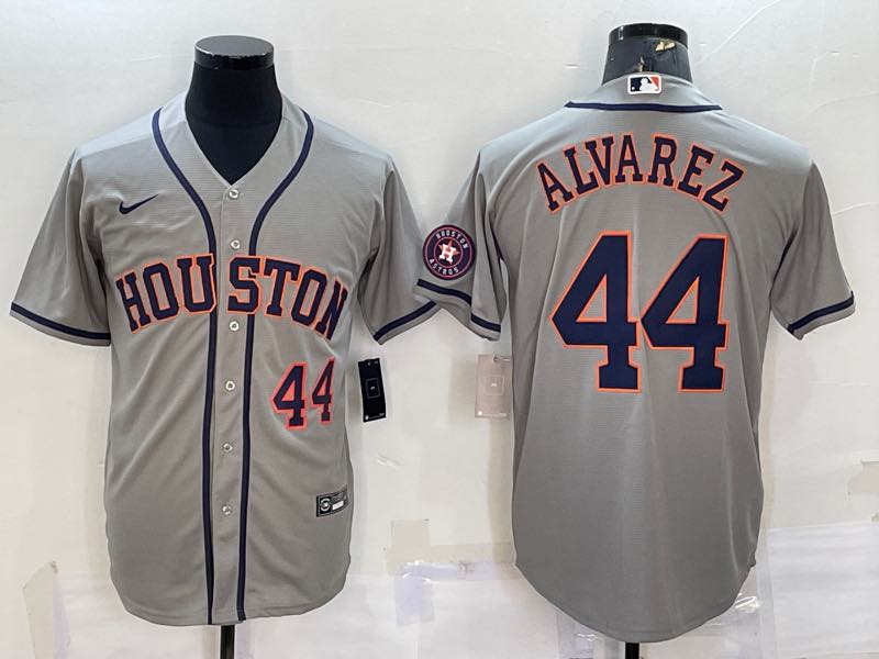 MLB Houston Astros #44 Alvarez Grey Game Jersey