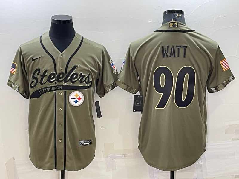 NFL Pittsburgh Steelers #90 Watt Salute to Service Joint-designed Jersey