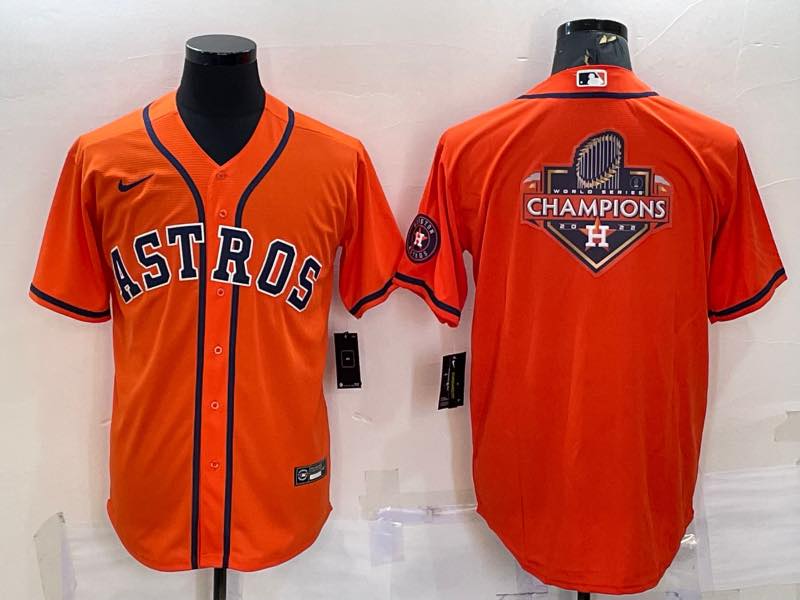 MLB Houston Astros Champions Orange Game Jersey