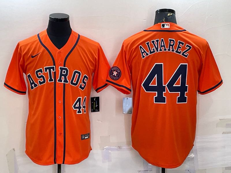 MLB Houston Astros #44 Alvarez Orange Game Jersey