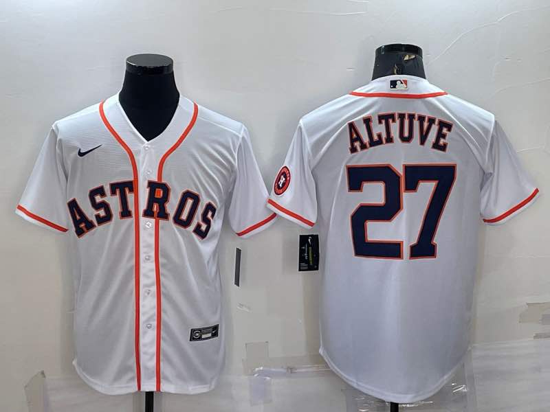 MLB Houston Astros #27 Altuve  White Game Jersey