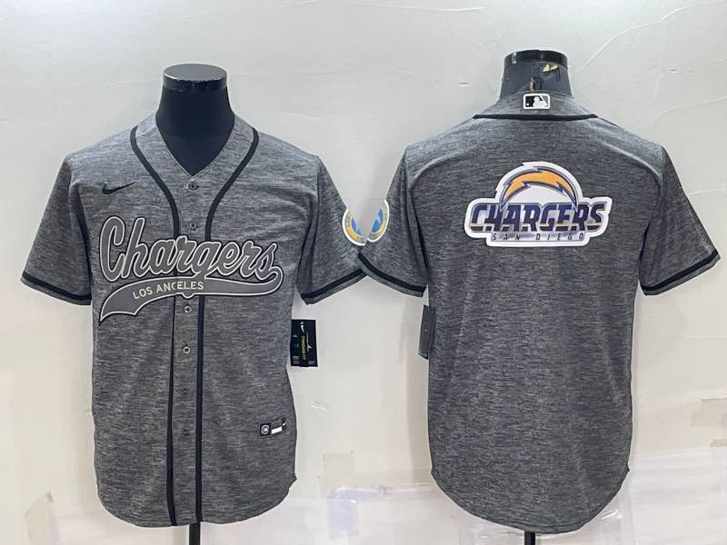 NFL San Diego Chargers Blank Grey Joint-designed Jersey