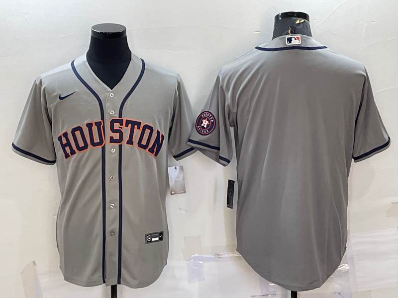 MLB Houston Astros Blank Grey Game Jersey