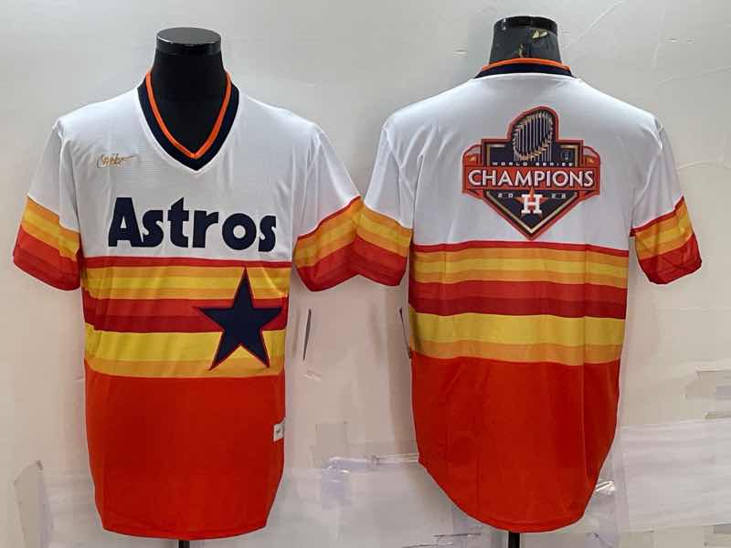 MLB Houston Astros Champions Orange White Game Jersey