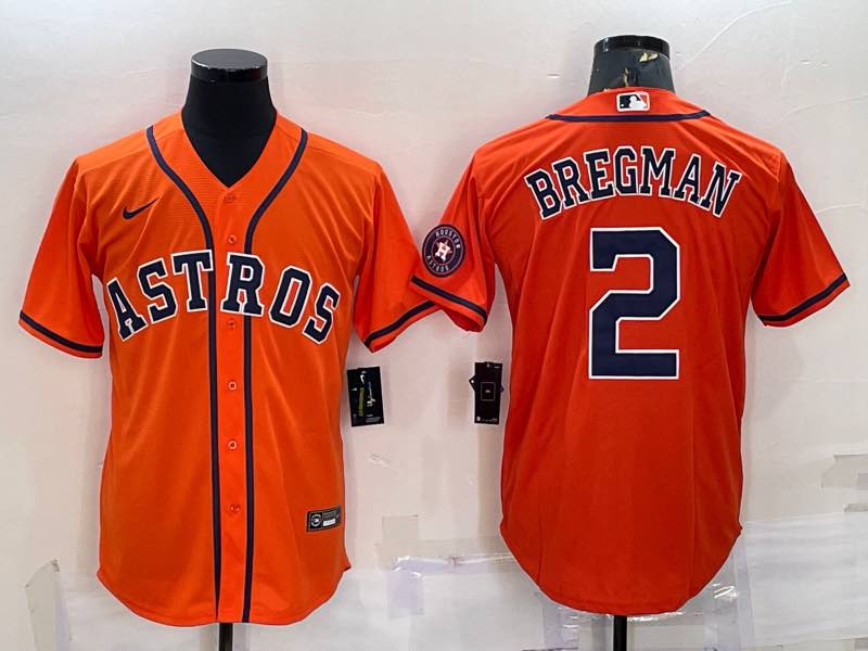 MLB Houston Astros #2 Bergman Orange Game Jersey