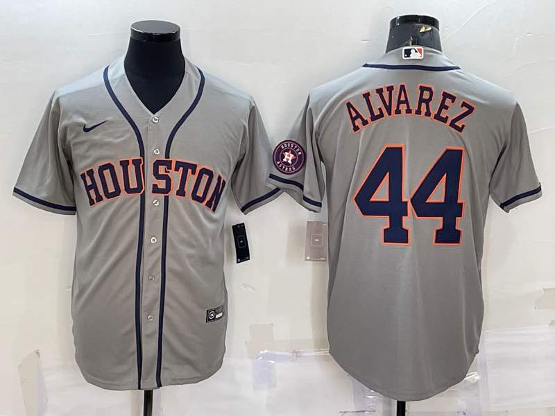 MLB Houston Astros #44 Alvarez  Grey Game Jersey
