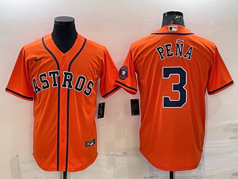 MLB Houston Astros #3 Pena Orange Jersey