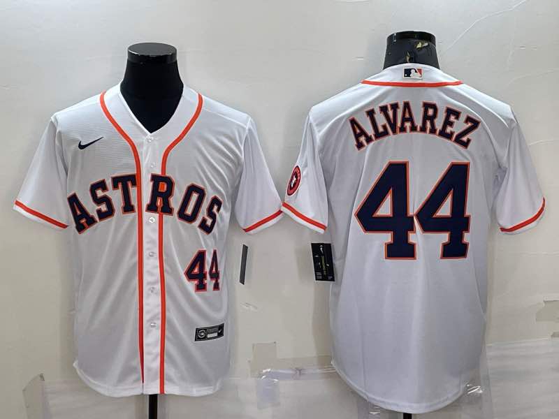 MLB Houston Astros #44 Alvarez White Game Jersey