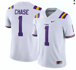 NCAA LSU Tigers #1 Chase White Limited Jersey