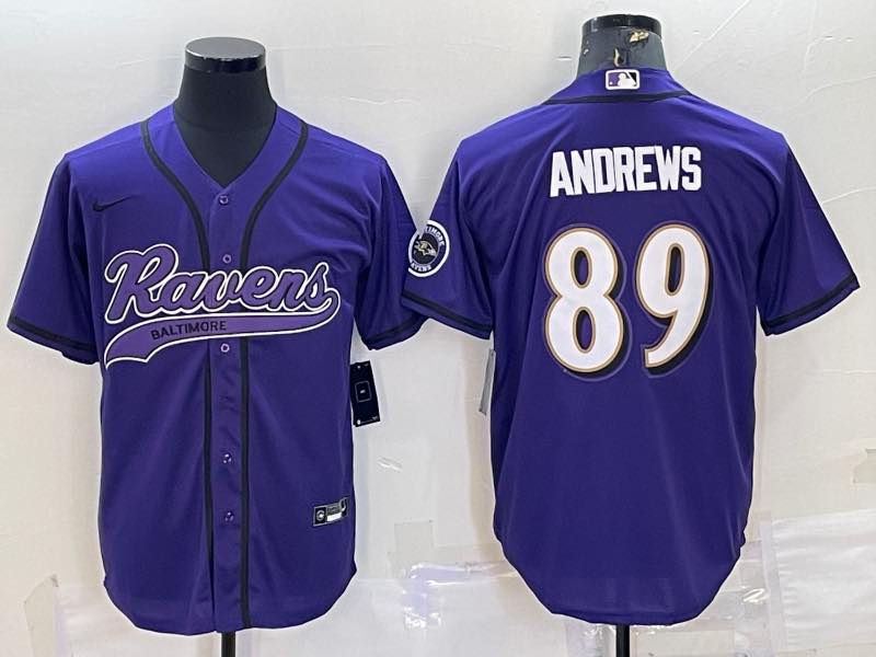 NFL Baltimore Ravens #89 Andrews Purple Joint-design Jersey