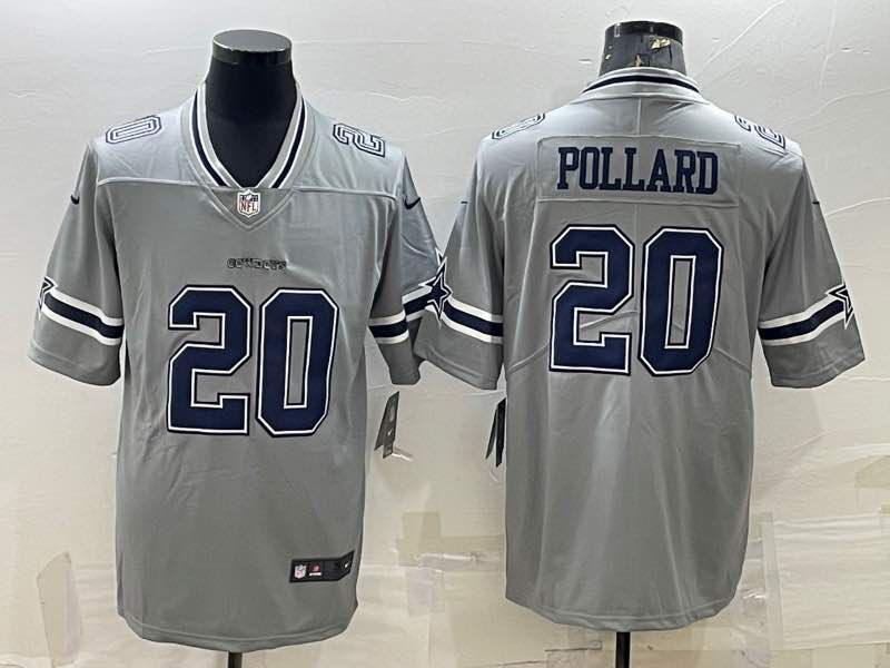 NFL Dallas Cowboys #20 Pollard Grey Pullover Jersey