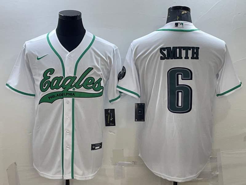 NFL Philadelphia Eagles #6 Smith White Joint-designed Jersey