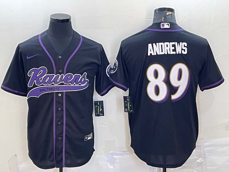 NFL Baltimore Ravens #89 Andrews Black Joint-design Jersey