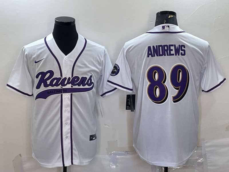 NFL Baltimore Ravens #89 Andrews Joint-design White Jersey
