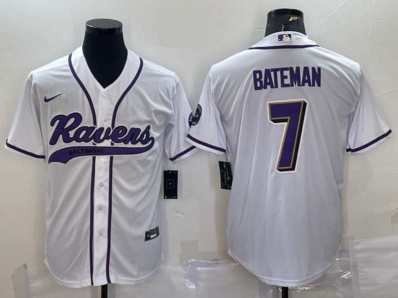 NFL Baltimore Ravens #7 Bateman Joint-design White Jersey