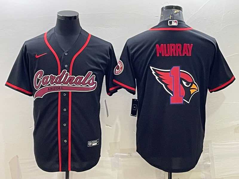 NFL Arizona Cardinals #1 Murray Black Joint-design Jersey