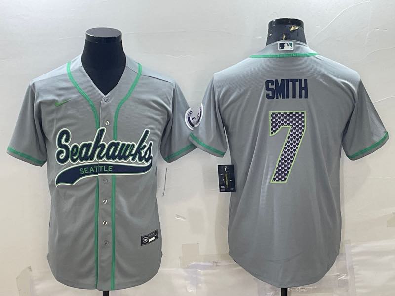 NFL Seattle Seahawks #7 Smith Joint-design Grey Jersey