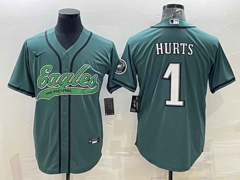 NFL Philadelphia Eagles #1 Hurts Green Joint-designed Jersey