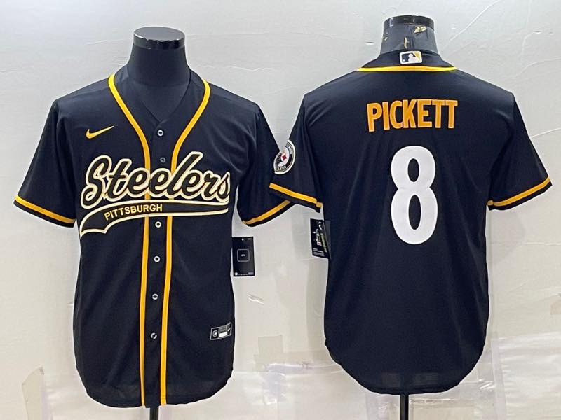 NFL Pittsburgh Steelers #8 Pickett Black Joint-designed Jersey